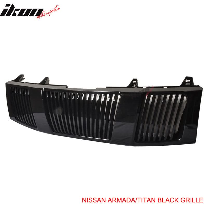 2004-2007Â Nissan Titan Front Hood Grille Vertical Style Black ABS