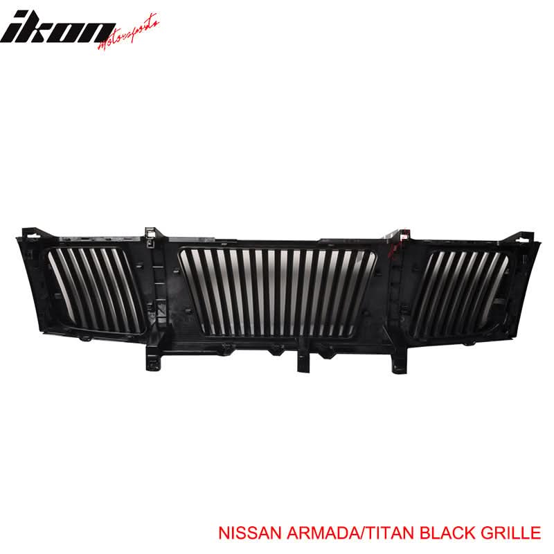 2004-2007Â Nissan Titan Front Hood Grille Vertical Style Black ABS