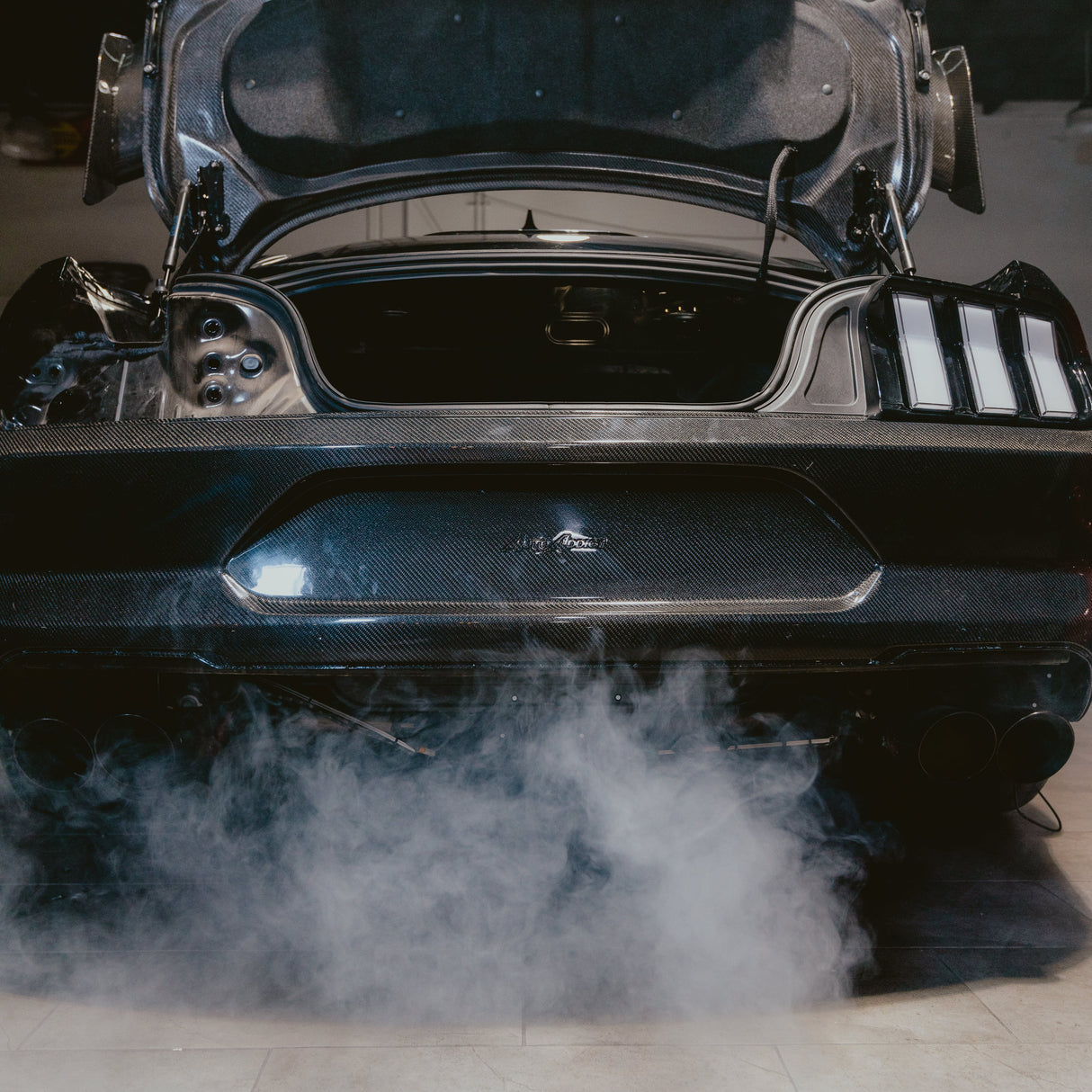 2015-2023 Ford Mustang GT500 Style Double Sided Full Carbon Fiber Track Package Rear Bumper Conversion