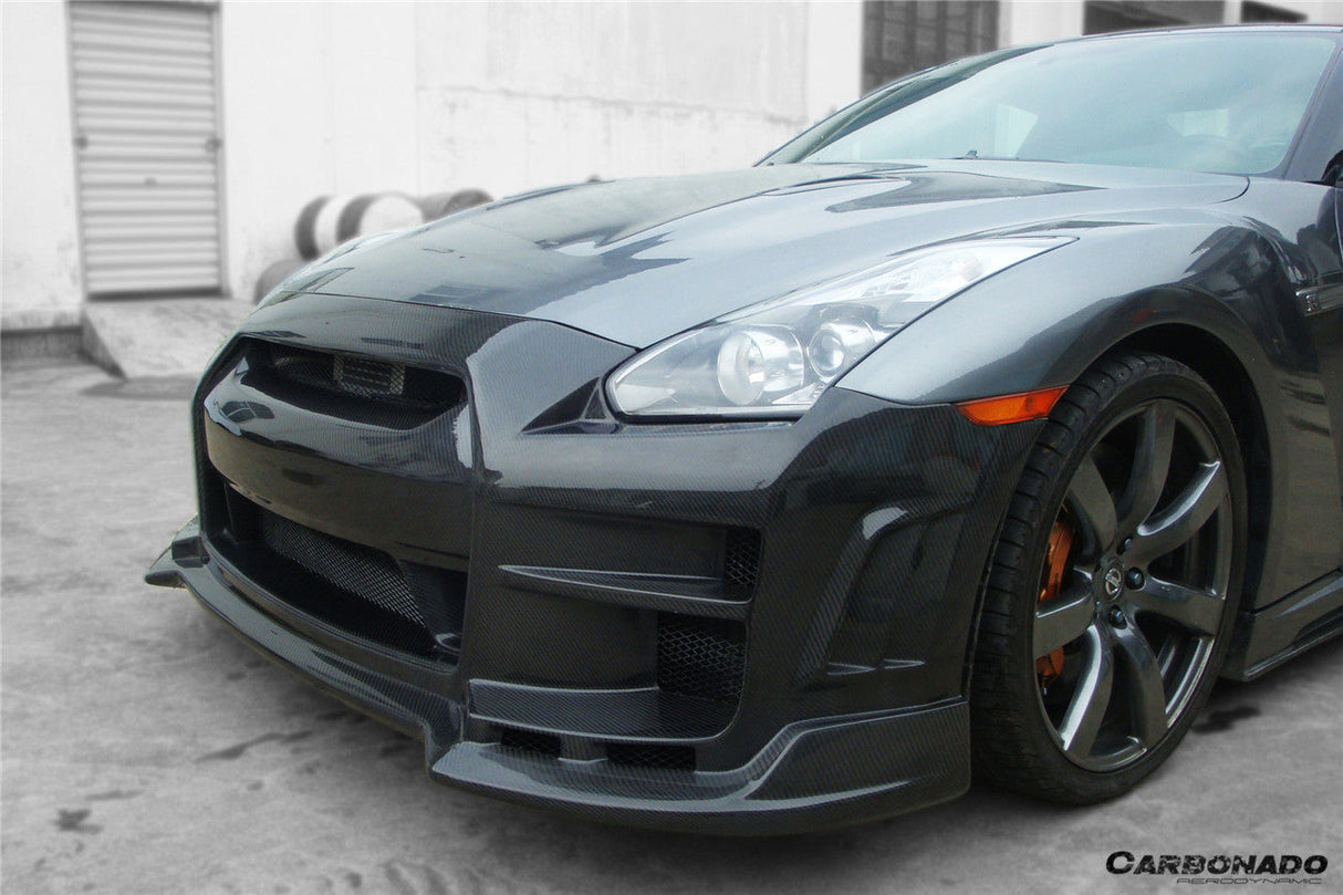 2008-2016 Nissan GTR R35 CBA DBA BSE Style Front Bumper with LED
