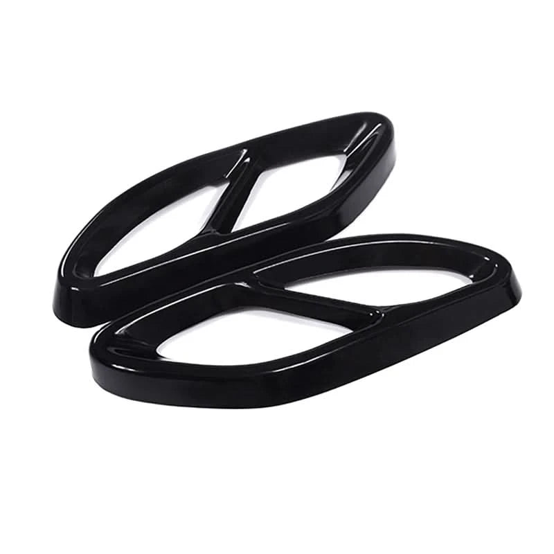 Gloss Black Stainless Steel Exhaust Tip Covers – Mercedes C / E / A / B / GLC Class