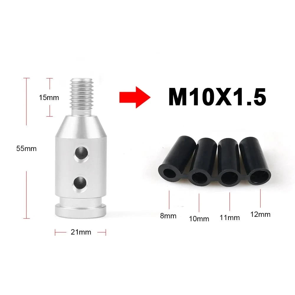 Universal Manual Gear Shift Knob Adapter – Aluminum M10x1.5 & M12x1.25 Thread Conversion Kit