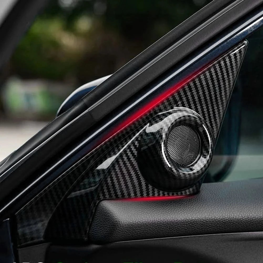 Carbon Fiber Grain A-Pillar Speaker Cover Trim for Honda Civic Sedan (2016–2019) | Front Door Interior Upgrade – 2PC Set