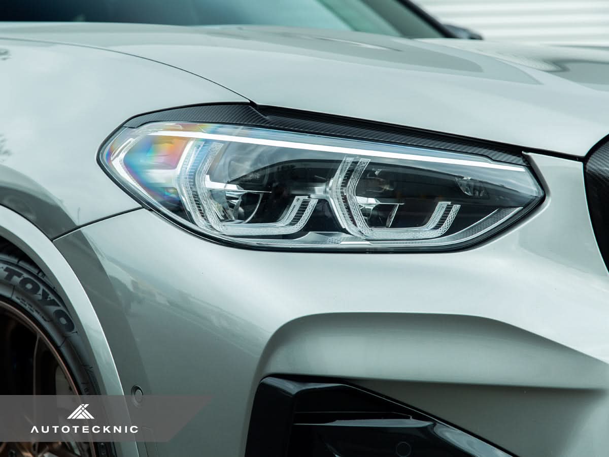 AutoTecknic Carbon Fiber Headlight Trim Set - BMW G01 X3 | G02 X4