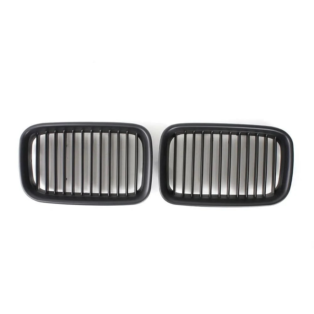 Matte Black Front Kidney Grille Set for BMW E36 1992-1996 – 318i / 325i Sport Hood Grilles