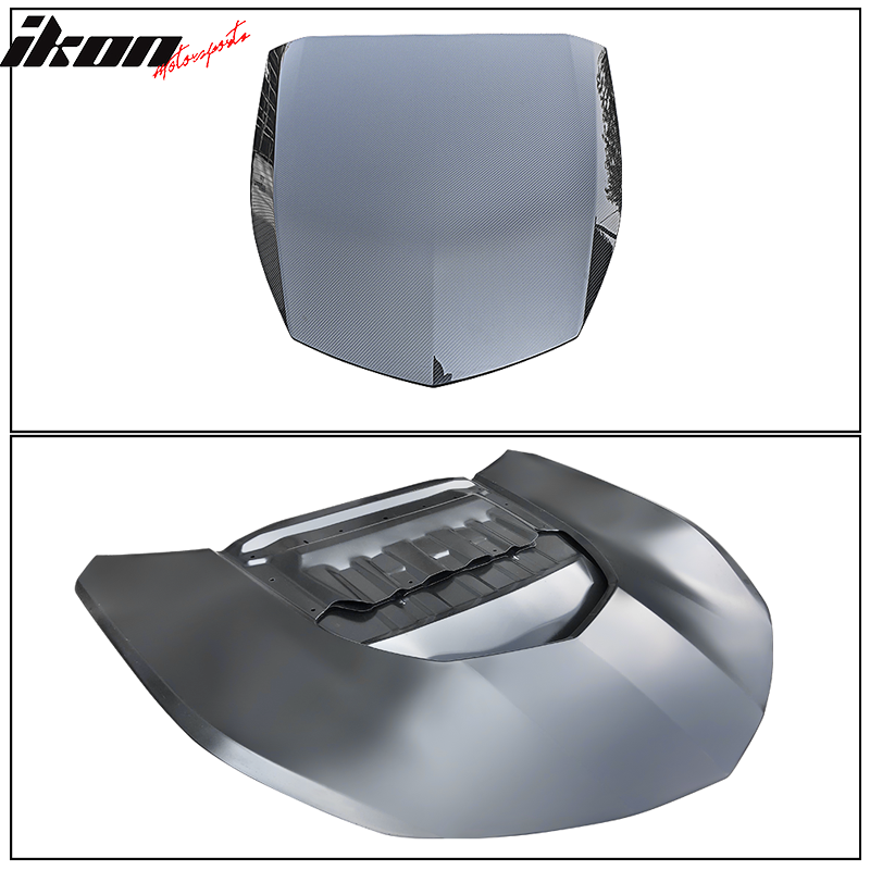 2016-2024 Chevy Camaro ZL1 Black Car Hood Guards Aluminum CF