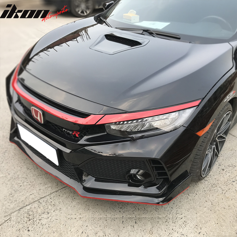 2016-2020 Honda Civic 2/4/5Dr Car Hood Type R Style Unpainted Steel