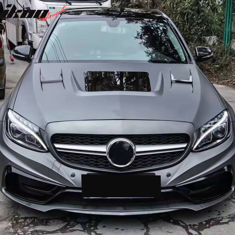 2015-2020 Mercedes Benz W205 Transparent Vented Car Hood Iron