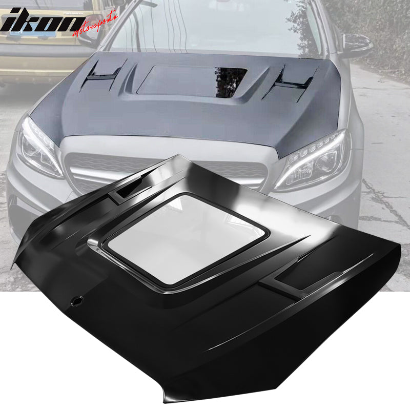 2015-2020 Mercedes Benz W205 Transparent Vented Car Hood Iron