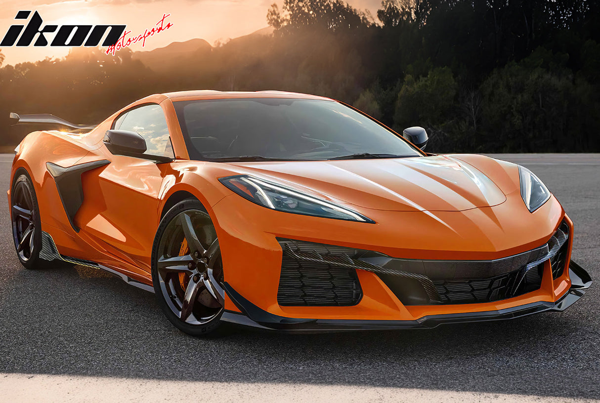 2023-2025 Chevrolet Corvette C8 Front Canard Splitter Carbon Fiber