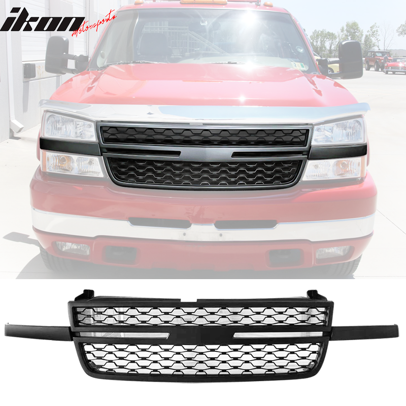 Car Grill for 2005-2007 Chevy Silverado 1500 2500HD 3500 Mesh Style Gr