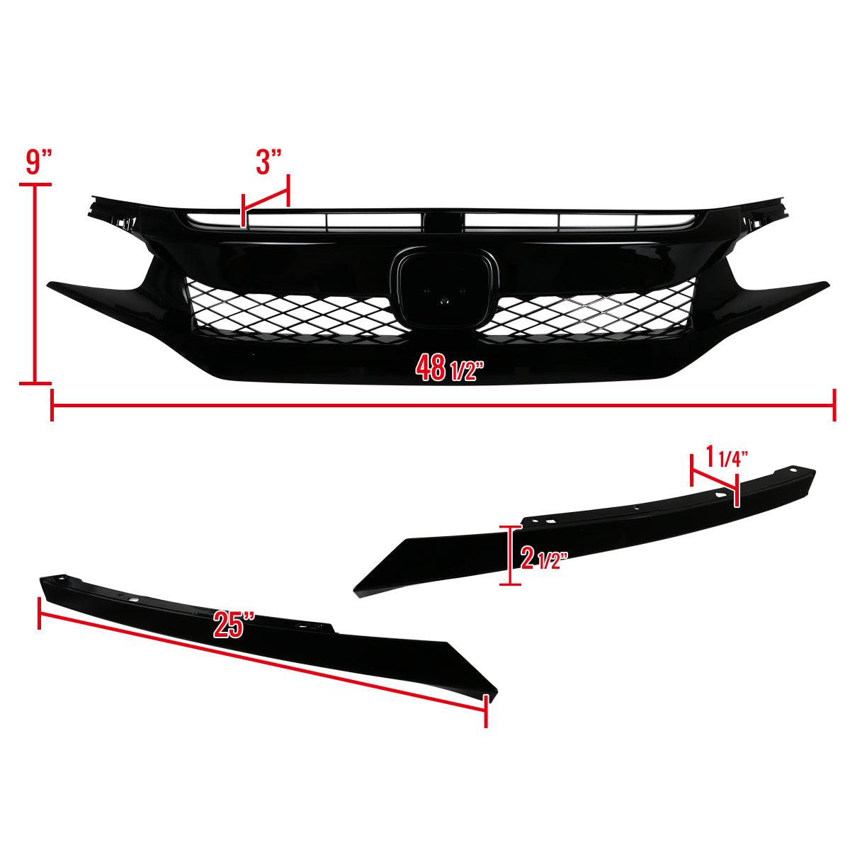 Spec-D Grill Honda Civic (2016-2018) Type-R or Si Style