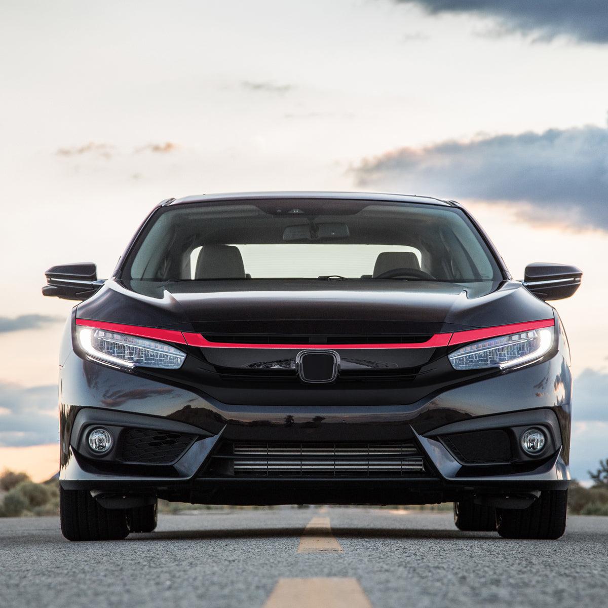 Spec-D Module Trim Honda Civic (2016-2020) Red Grill Trim Overlay