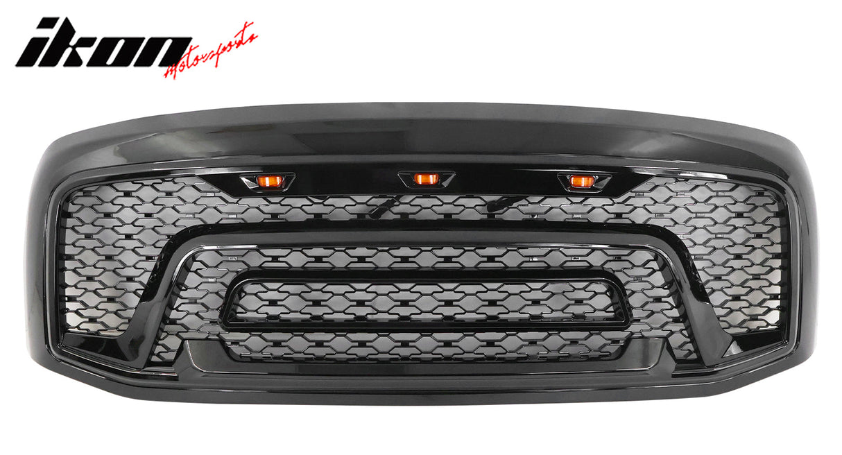 2006-2009 Dodge Ram 1500 2500 3500 Black Grille W/Signal Light