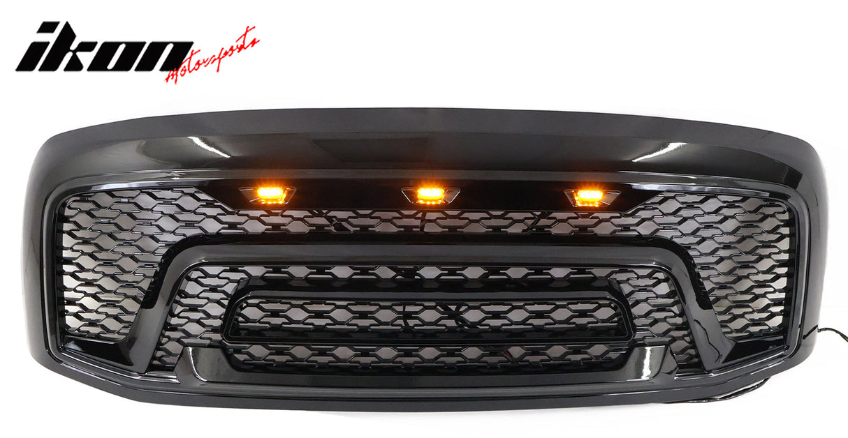 2006-2009 Dodge Ram 1500 2500 3500 Black Grille W/Signal Light