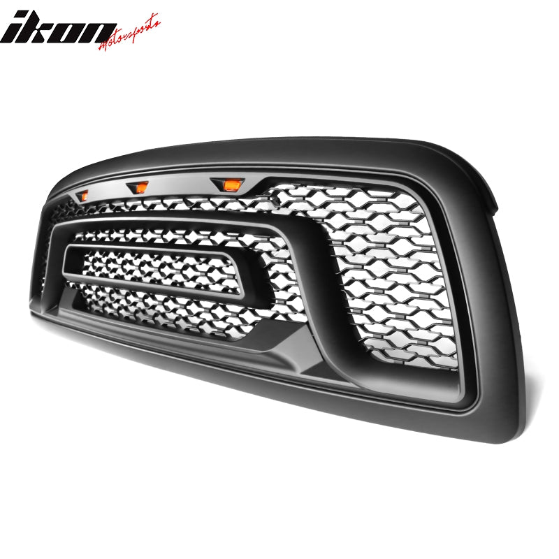 2009-2012 Dodge Ram 1500 Gloss Black Front Upper Grille W/Signal Light