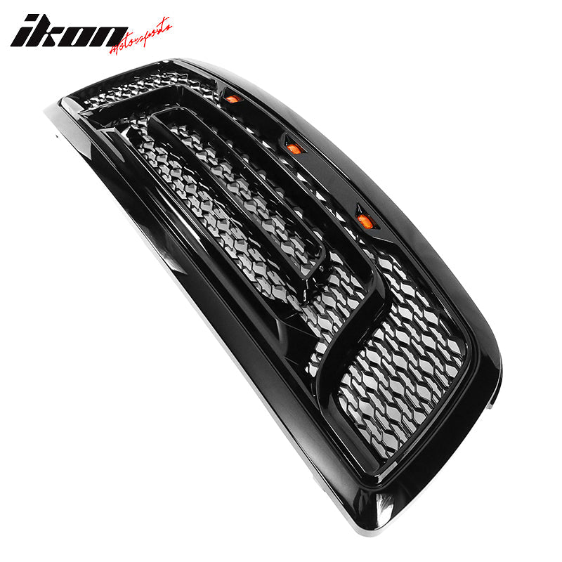 2009-2012 Dodge Ram 1500 Gloss Black Front Upper Grille W/Signal Light