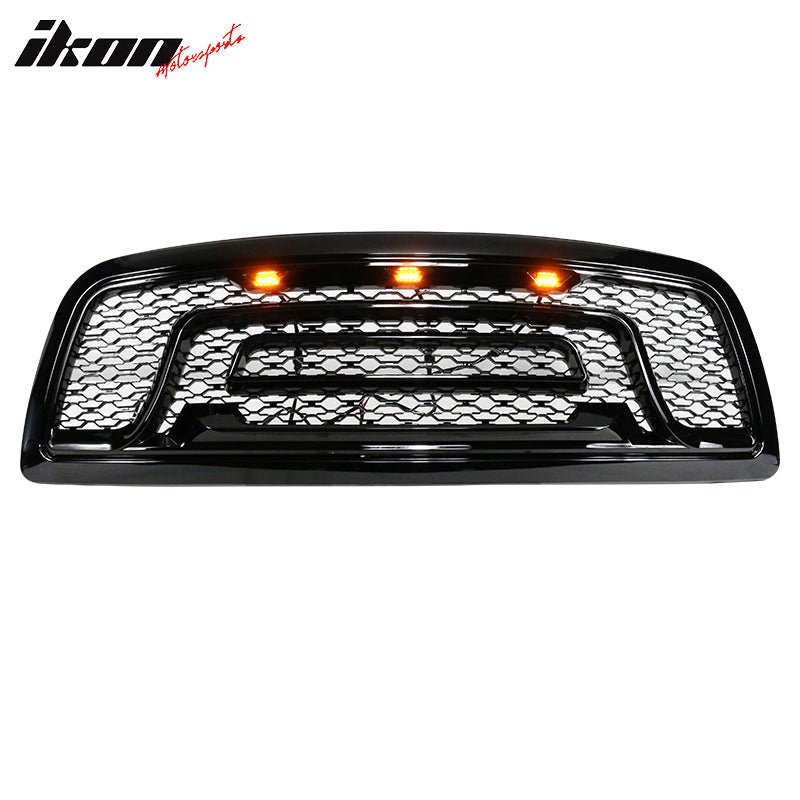 2009-2012 Dodge Ram 1500 Gloss Black Front Upper Grille W/Signal Light