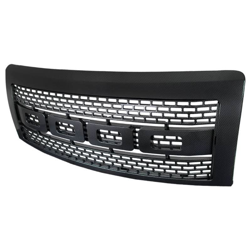 Spec-D Grill Ford F150 (2009-2014) Raptor Style - Black / Carbon Fiber / Chrome