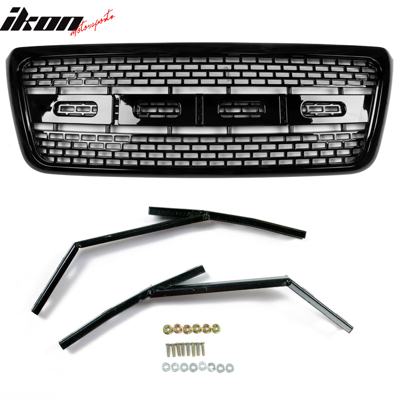 2004-2008 Ford F150 R Black Front Bumper Grille Hood Mesh Grill Guard