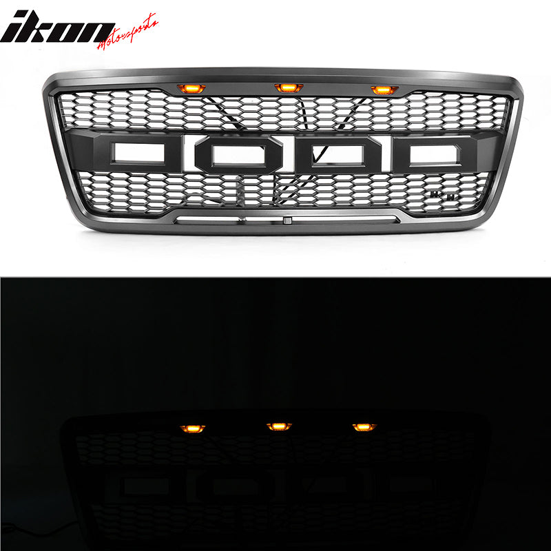 2004-2008 Ford F150 R Style Front Bumper Upper Grille W/ LED Lights