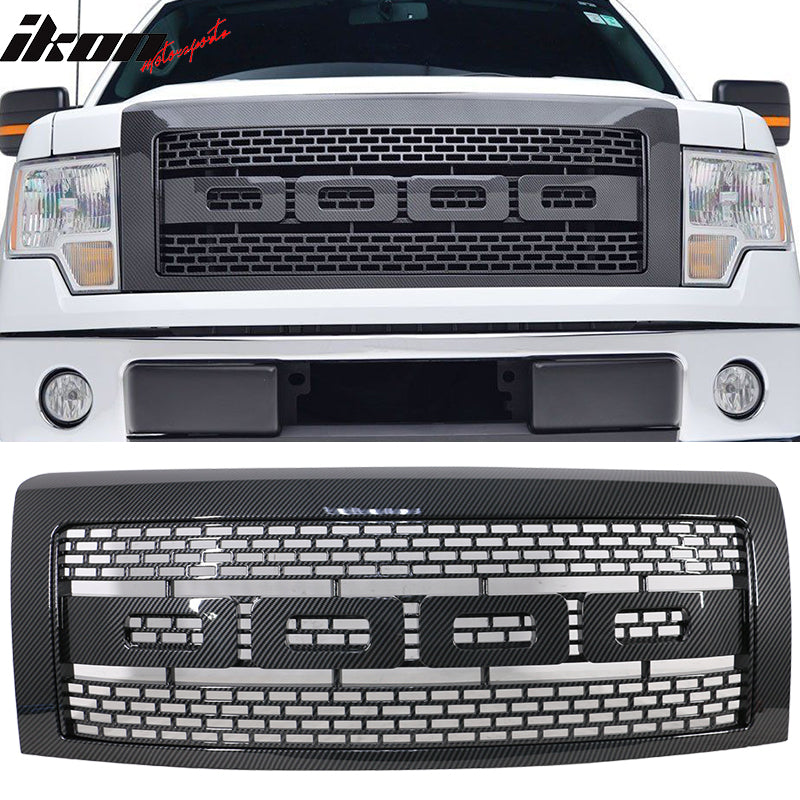 2009-2014 Ford F150 R Front Bumper Hood Grille Mesh Hood Guard ABS