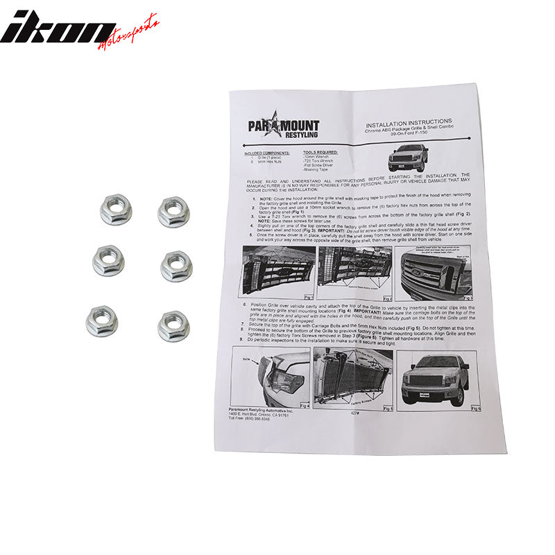 2009-2014 Ford F150 R Front Bumper Hood Grille Mesh Hood Guard ABS