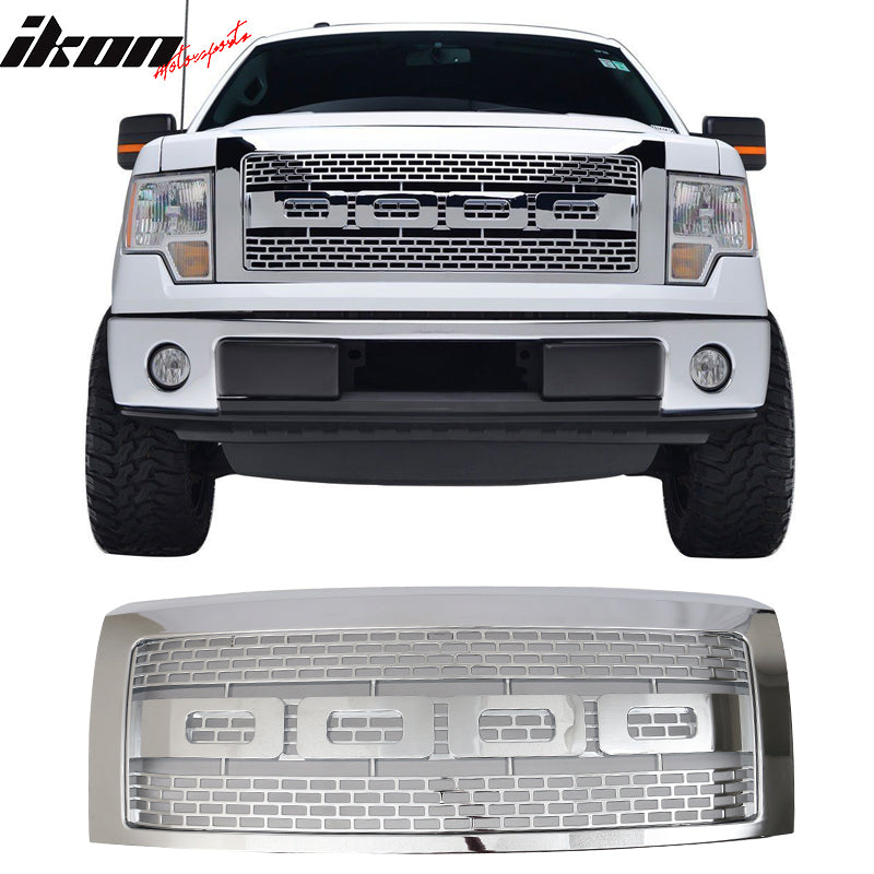 2009-2014 Ford F150 R Front Bumper Hood Grille Mesh Hood Guard ABS