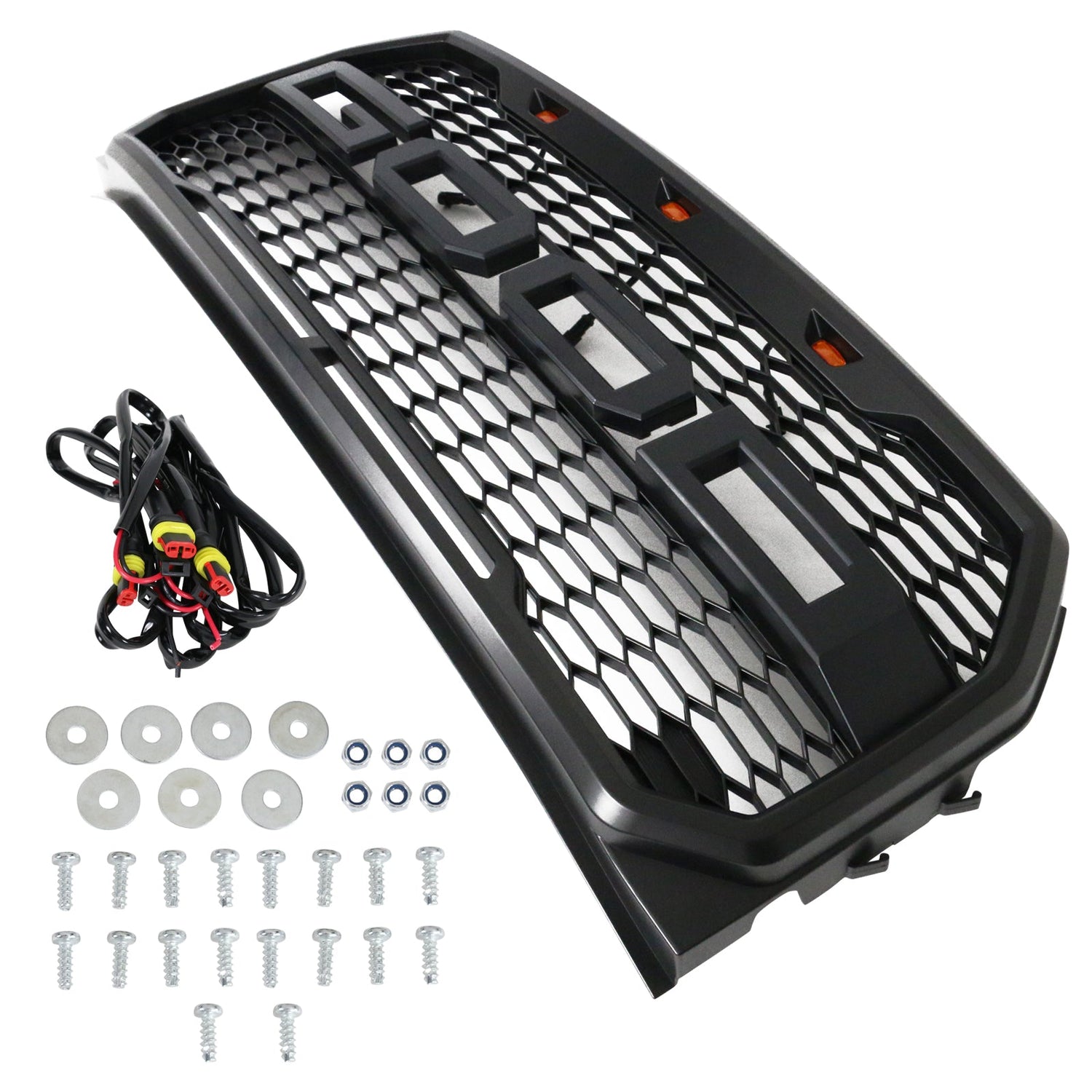 2015-2017 Ford F150 R Front Bumper Hood Mesh LED Grille Replacement