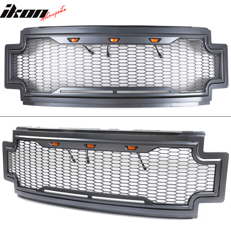 2017-2019 Ford F250 F350 LED Honeycomb Mesh Front Bumper Grille Hood