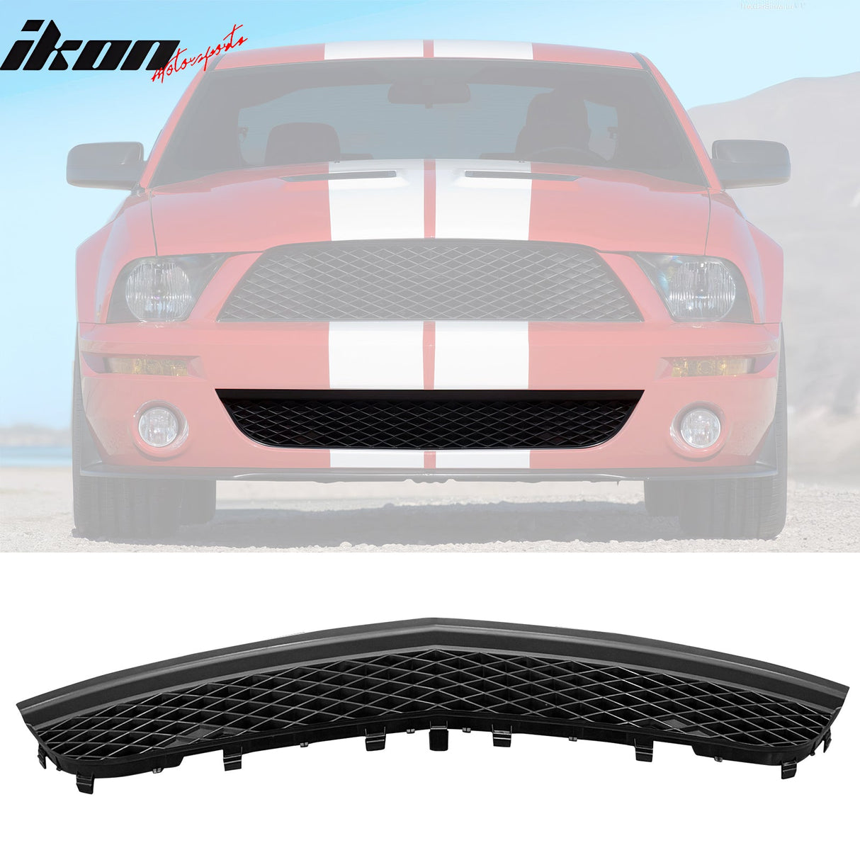 2007-2009 Ford Mustang GT500 OE Front Bumper Upper Lower Grilles ABS