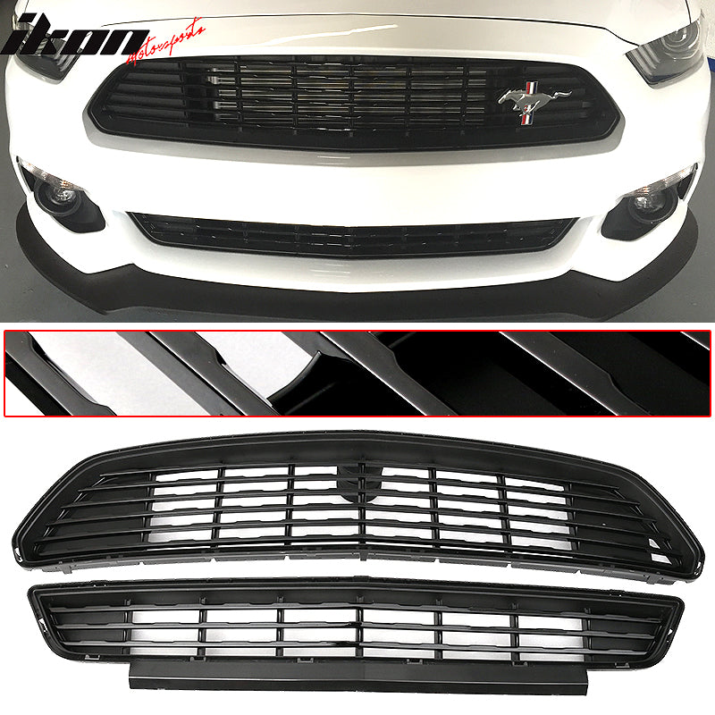 2015-2017 Ford Mustang Front Upper And Lower Grille Grill