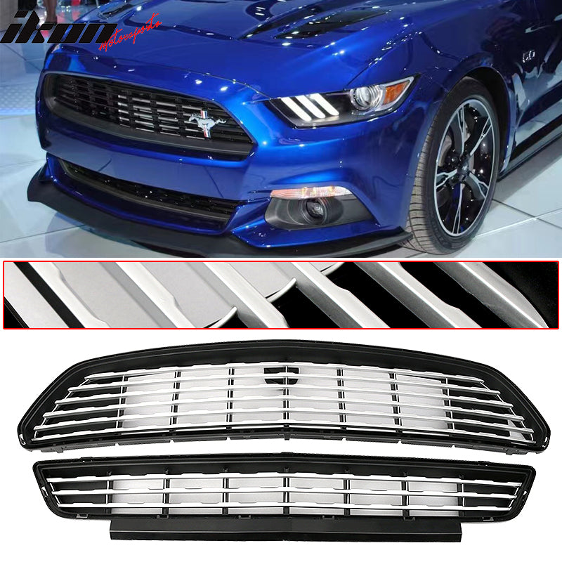 2015-2017 Ford Mustang Front Upper And Lower Grille Grill