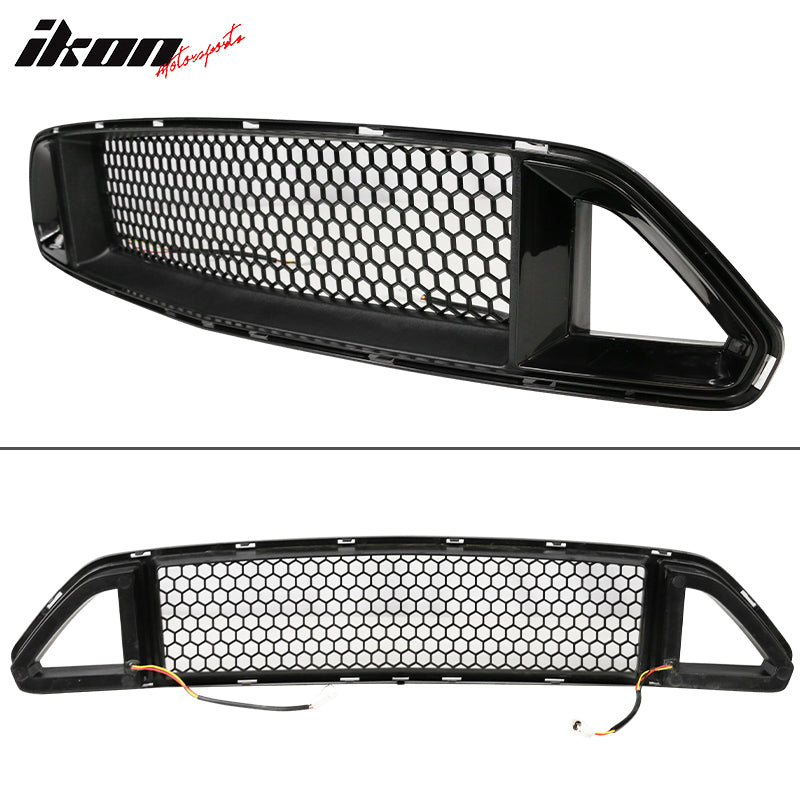 2015-2017 Ford Mustang Front Upper Grille W/White DRL Yellow Signal