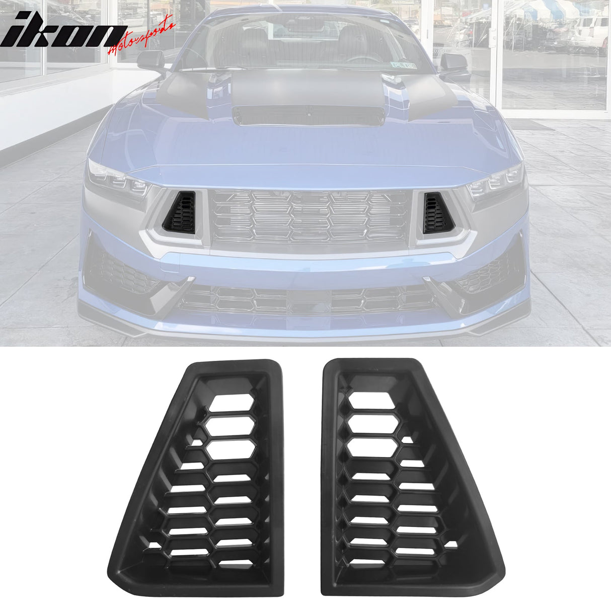 2024-2025 Ford Mustang Dark Horse Front Bumper Mesh Grilles Covers ABS