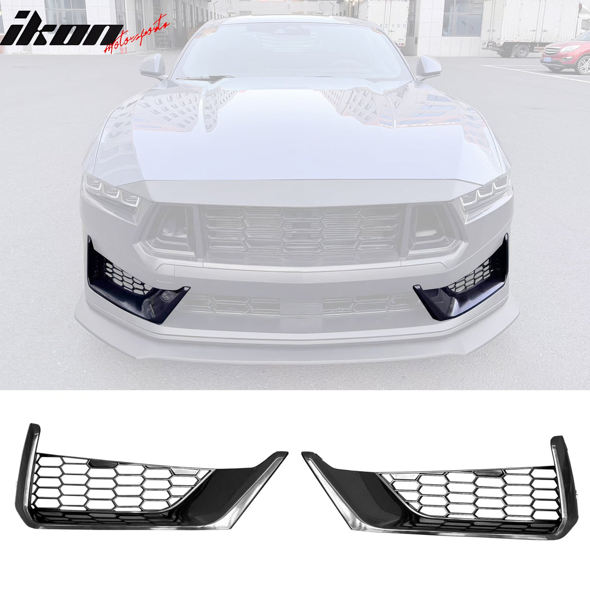 2024-2025 Ford Mustang Dark Horse Front Bumper Mesh Grilles Covers ABS