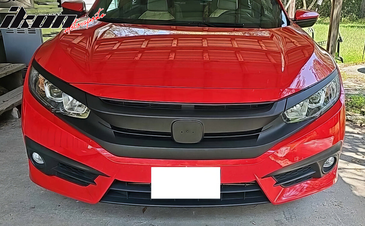 2016-2021 Honda Civic 10th OEM Matte Black Front Bumper Hood Grille