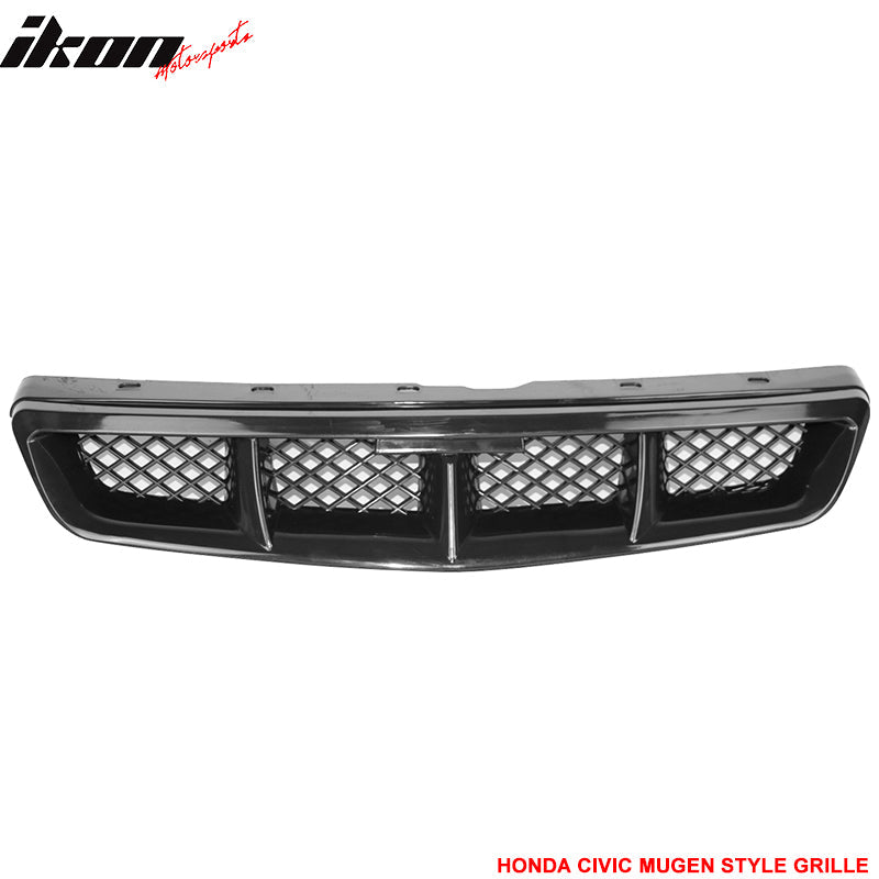 1999-2000 Honda Civic Mugen Style Unpainted Mesh Front Hood Grille ABS