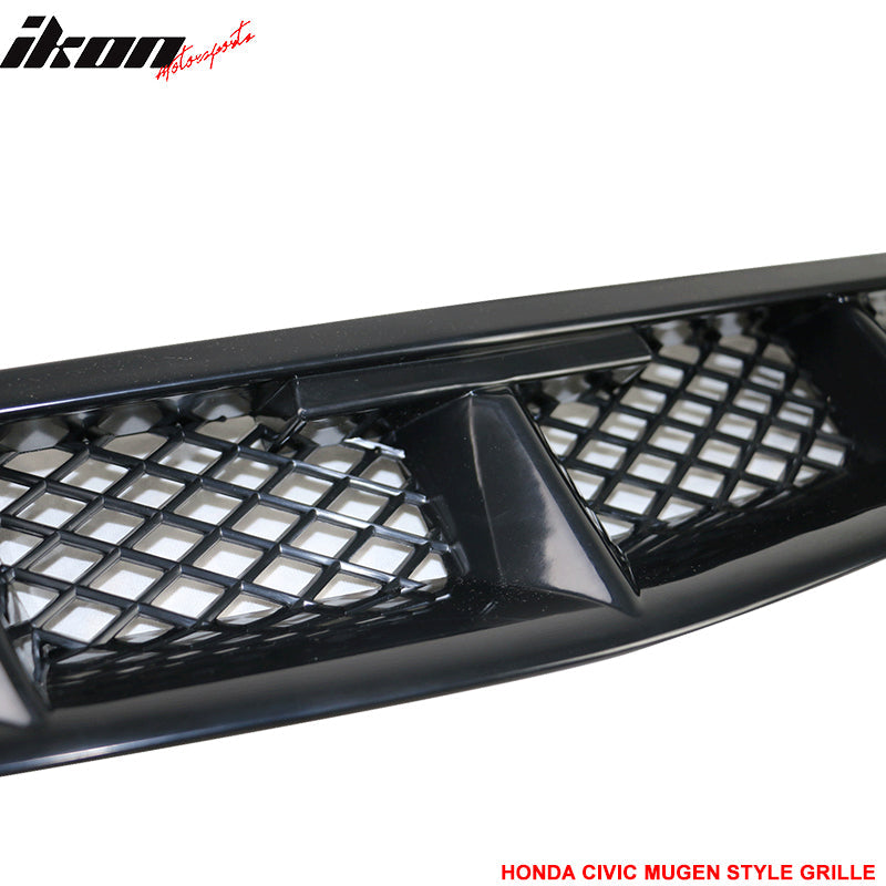1999-2000 Honda Civic Mugen Style Unpainted Mesh Front Hood Grille ABS