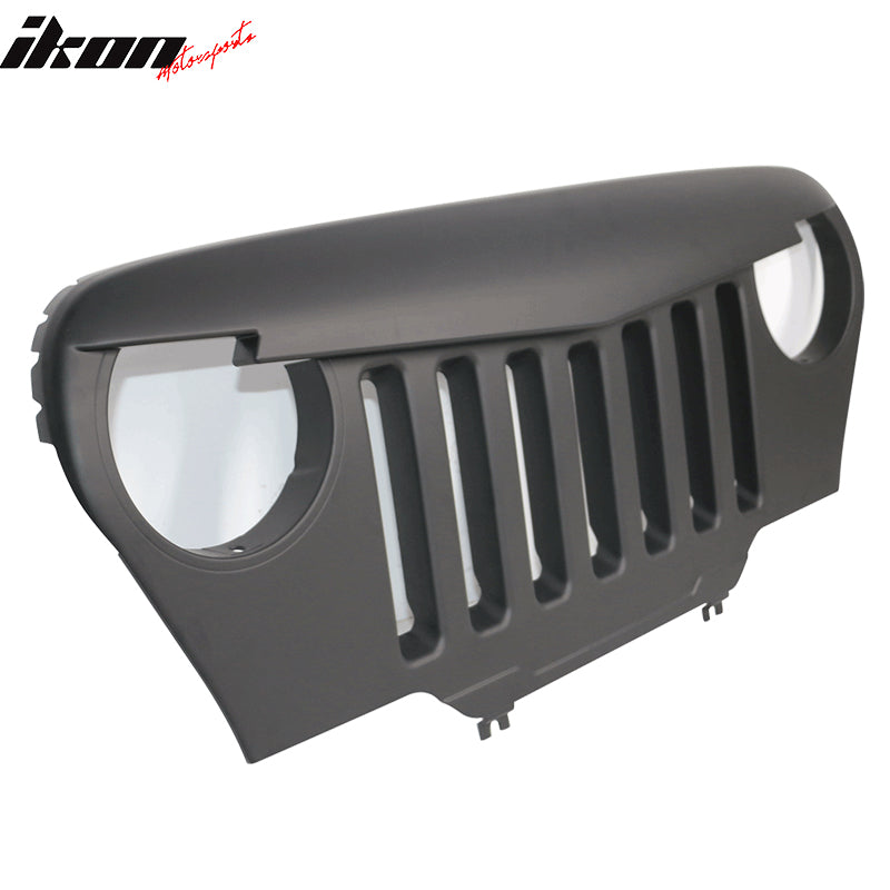 1997-2006 Jeep Wrangler TJ V1 Black Angry Bird Front Hood Grille ABS