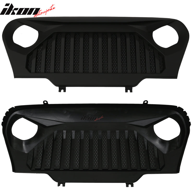 1997-2006 Jeep Wrangler TJ V2 Topfire Monster Hood Matte Mesh Grill