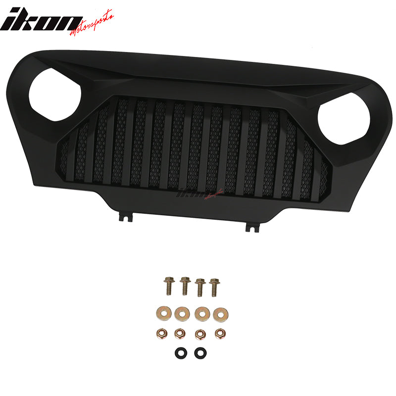1997-2006 Jeep Wrangler TJ V2 Topfire Monster Hood Matte Mesh Grill