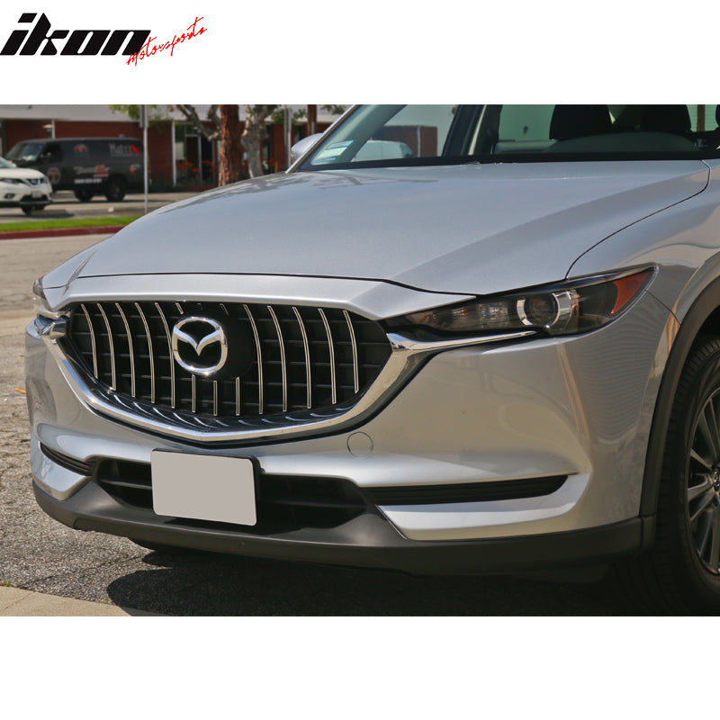 2017-2021 Mazda CX-5 Mesh Chrome Front Bumper Hood Grille Insert Guard