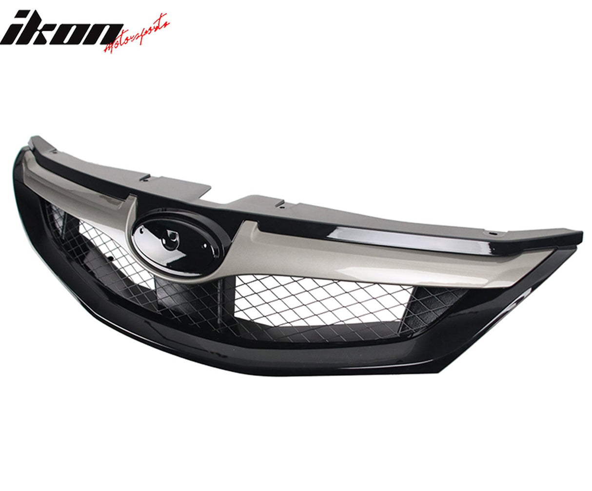 2008-2010 Subaru Impreza WRX OE Style Grille Gloss Black W/ Silver ABS