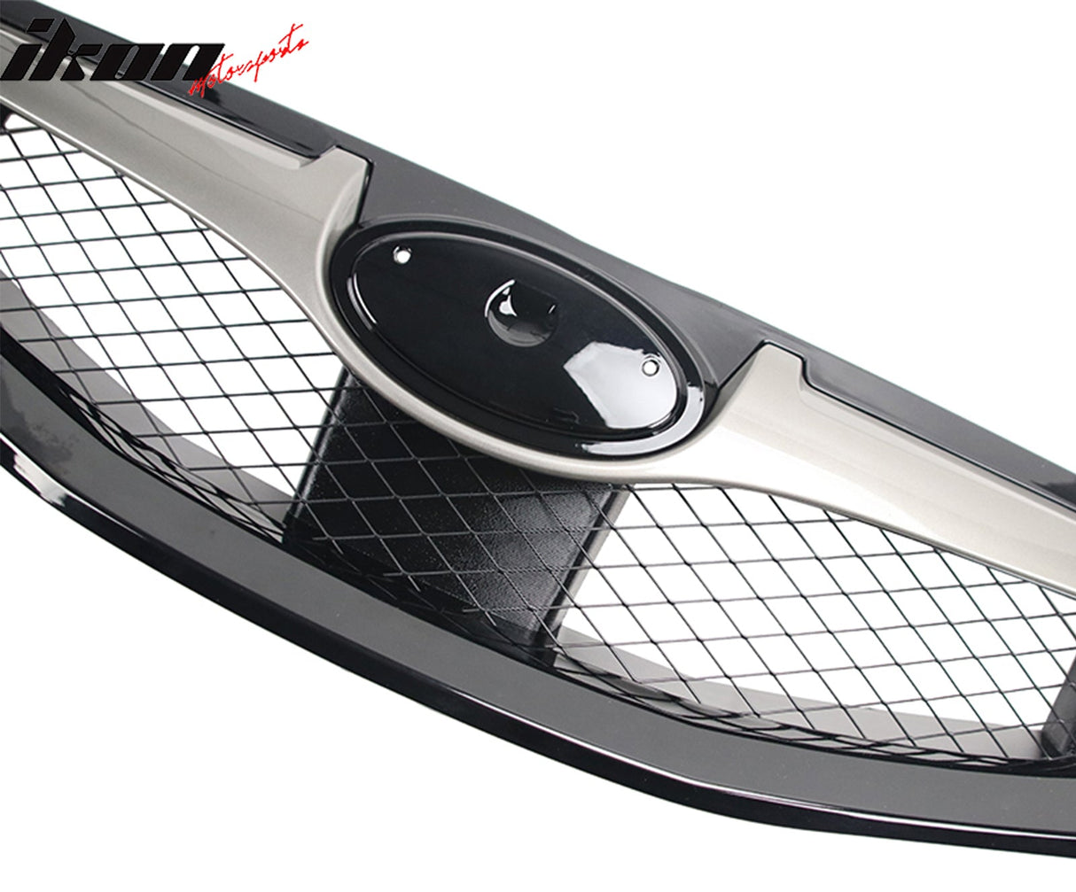 2008-2010 Subaru Impreza WRX OE Style Grille Gloss Black W/ Silver ABS