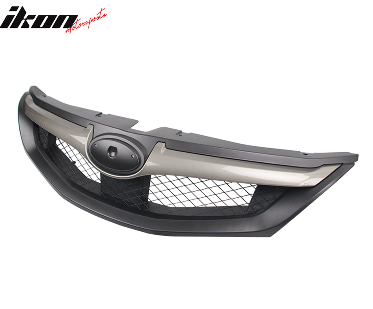 2008-2010 Subaru Impreza WRX OE Style Grille Matte Black W/ Silver ABS