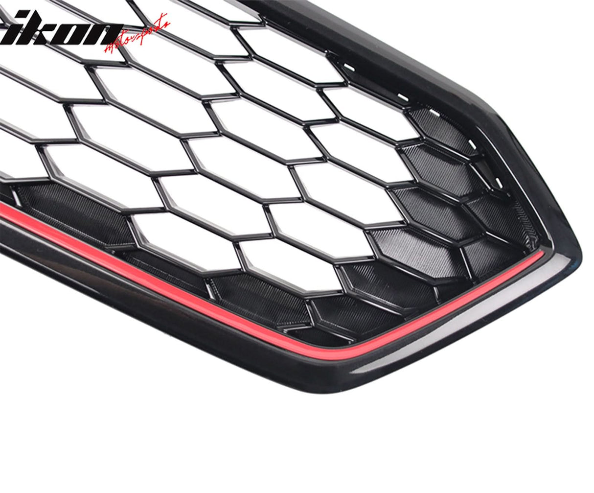 2018-2021 Subaru WRX Gloss Black W/ Red JDM Front Bumper Grille ABS