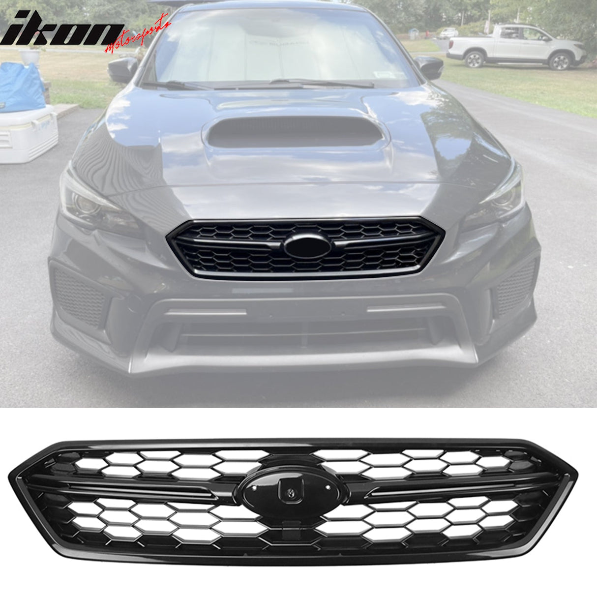 2018-2021 Subaru WRX Gloss Black STI Style Front Bumper Grille ABS