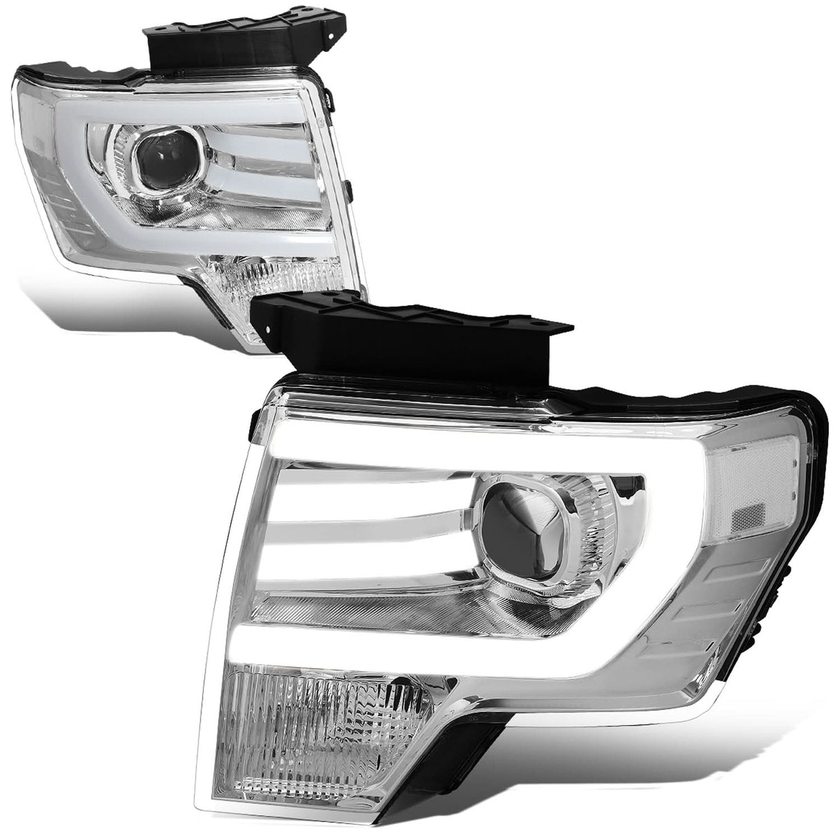 2009-2014 Ford F-150 3D LED Projector Headlights Chrome Housing