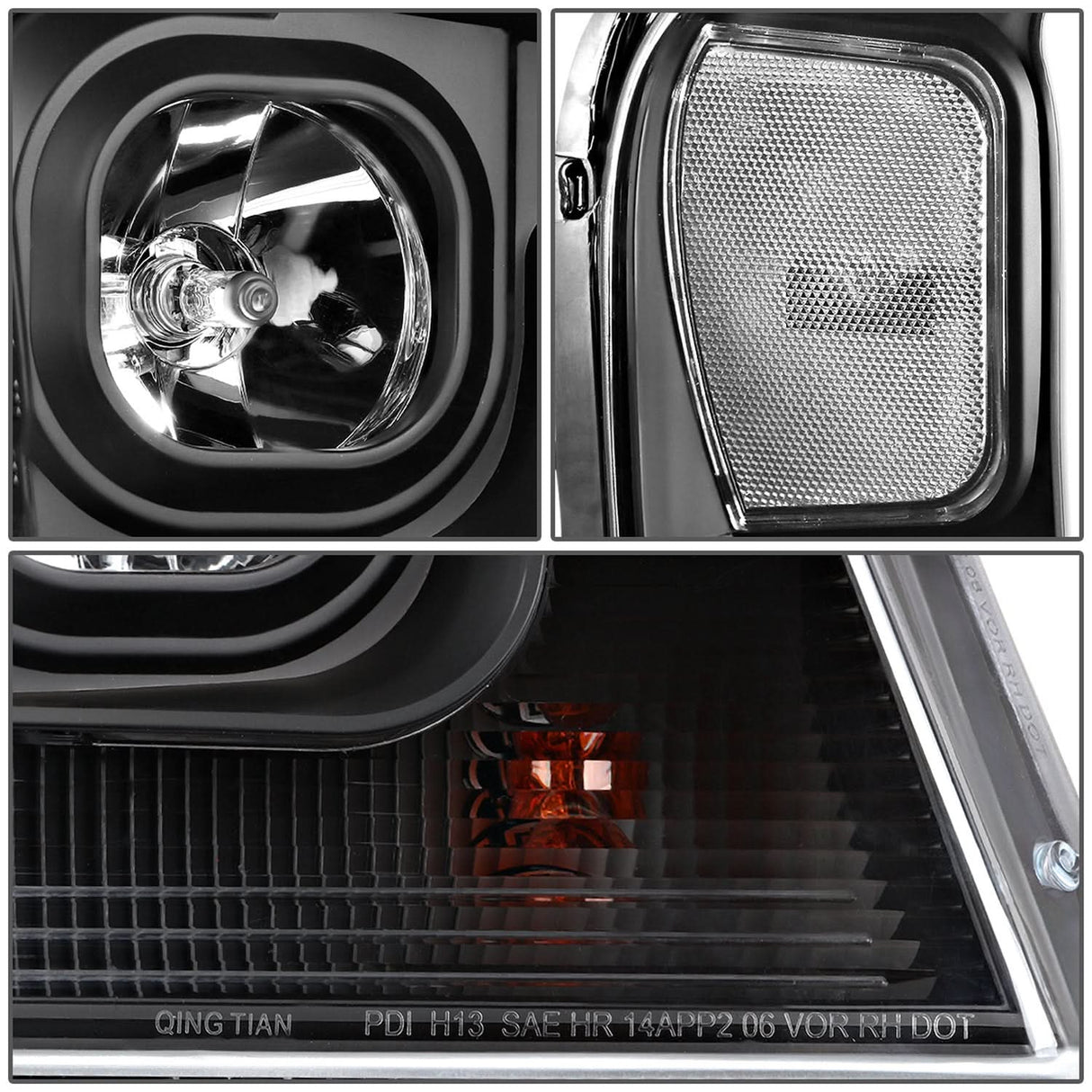 2004-2008 Ford F-150 3D LED C-Bar Headlights Black Housing Clear Corner